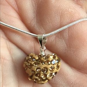 Stunning Heart love pendant necklace chain.